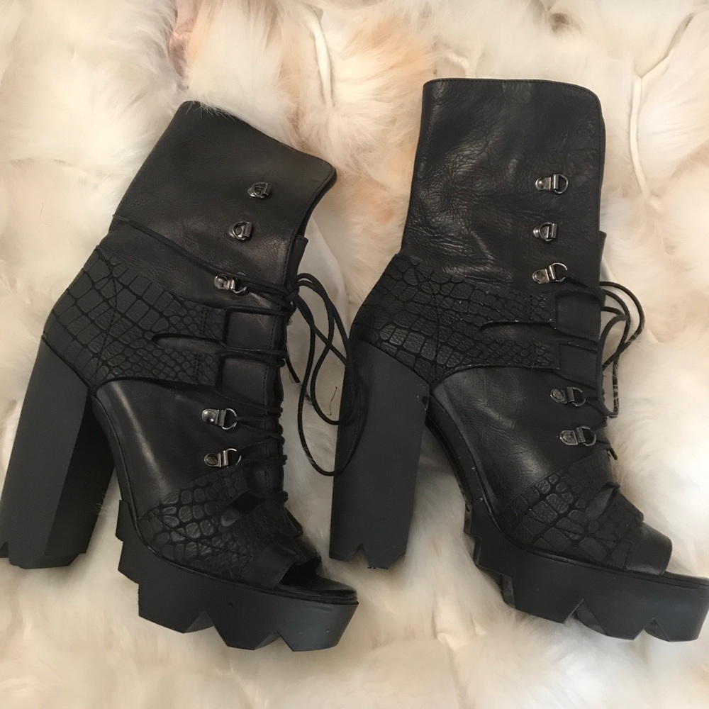 Vic Matie embossed snake skin boots booties sexy